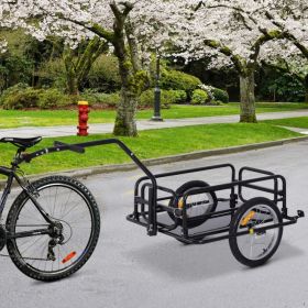 Folding Bicycle Bike Cargo Storage Cart and Luggage Trailer with Hitch - Black (Option: 10x10x10 mm-10x10x10 mm)